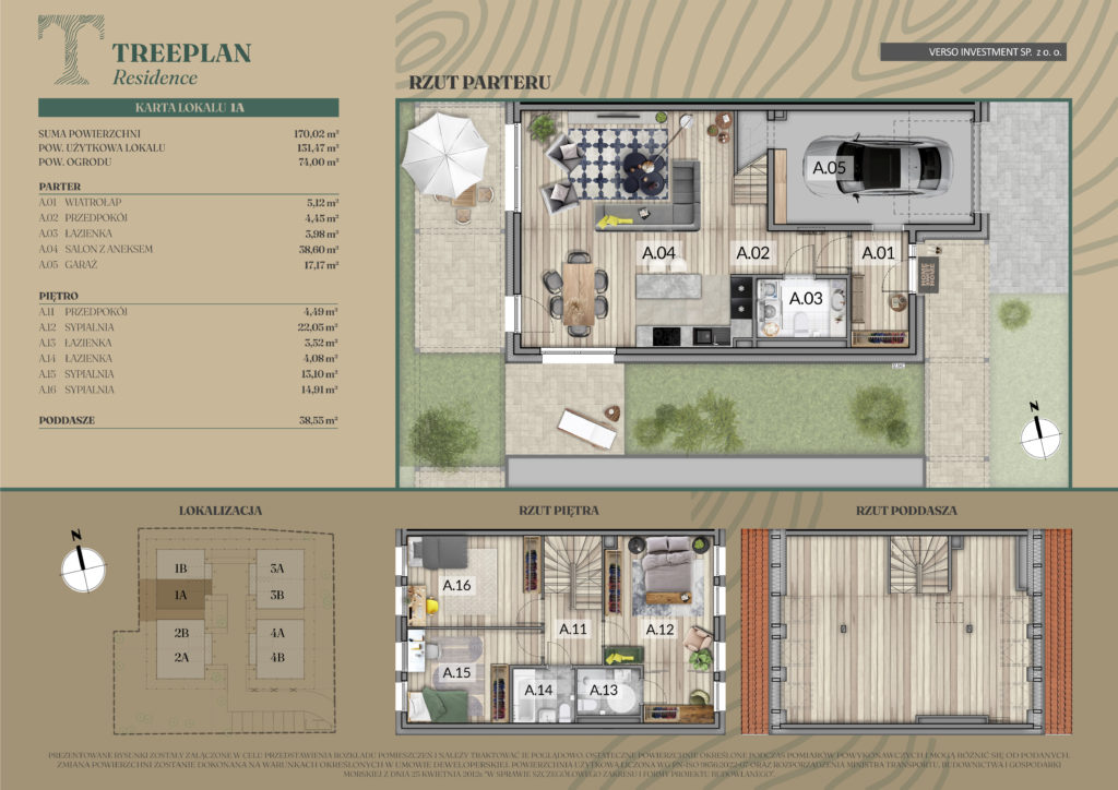 Rzut domu 1A w kolekcji TREEPLAN Residence