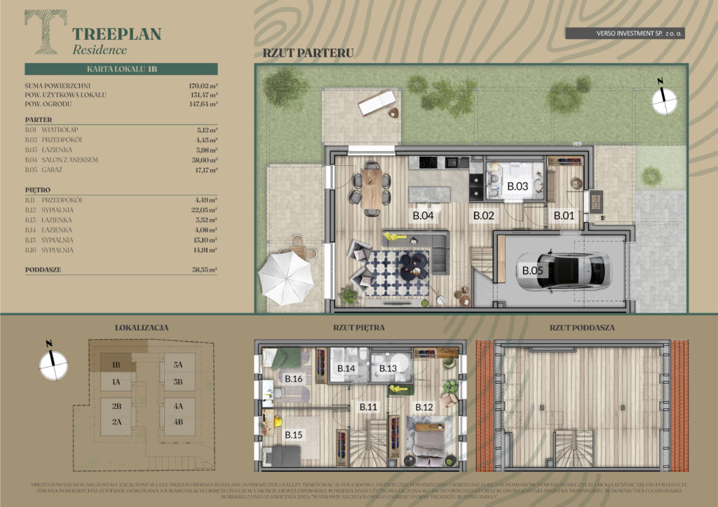 Rzut domu 1B w kolekcji TREEPLAN Residence