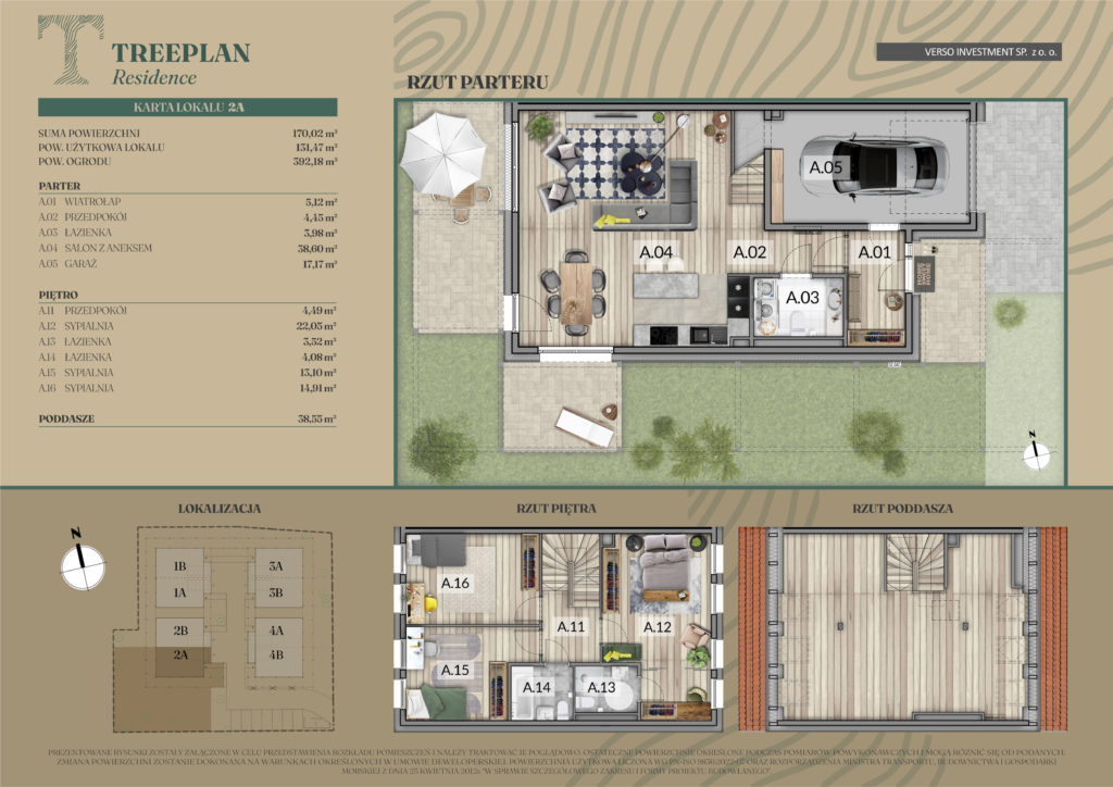 Rzut domu 2A w kolekcji TREEPLAN Residence