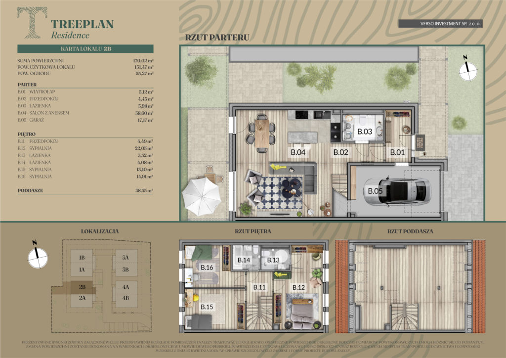 Rzut domu 2B w kolekcji TREEPLAN Residence