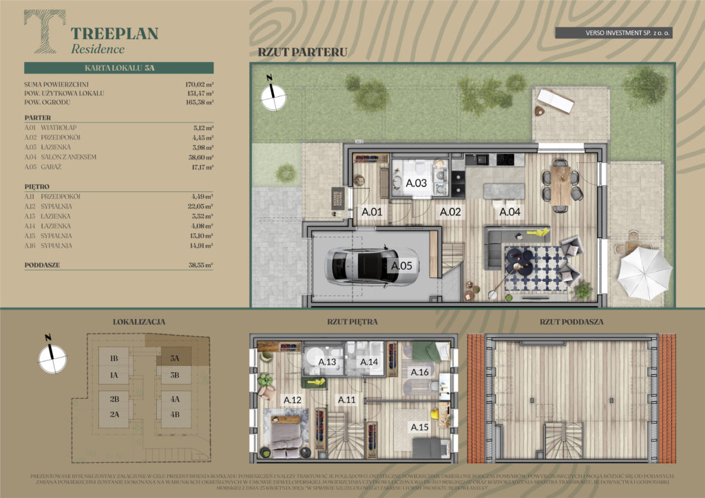 Rzut domu 3A w kolekcji TREEPLAN Residence