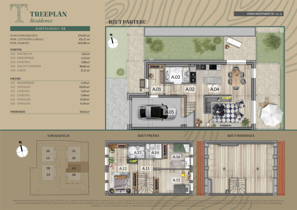 Rzut domu 4A w kolekcji TREEPLAN Residence
